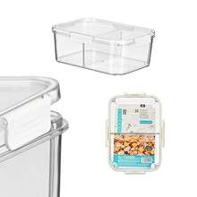 Dam Transparent Airtight Lunch Box With Removable Divider Sheet. 2000ml Capacity. - White - View 2