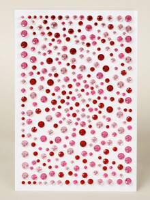 1pc Large 3D Multi-Particle Starburst Red Rhinestone Face Decor Sticker, DIY Festival Gift For Music Festival, Party, Makeup, Ball, Suitable For Hair, Eyes, Face And Body Decoration - Multicolor - View 8
