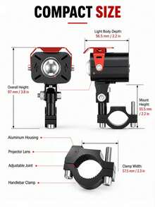GLANBERT Ultra Bright Motorcycle LED Spot Lights, Dual Color White ...
