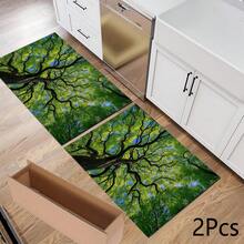 Large Tree & Sky Print Long Runner Rug, Indoor Home Decor, Kitchen Long Mat, Entryway Door Mat, Hallway Entrance Decor, Bedroom Bedside Rug, Living Room Rug, Laundry Room Mat, Bathroom Bath Mat, Suitable For Apartment, Dorm And Home Daily Decor - Multicolor - View 14
