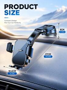 Car Phone Holder, Vacuum Suction Cup Dashboard/Windshield Mount, 360° Rotating Auto-Locking Cradle, With Foldable Extension Arm, Universal GPS Navigation Bracket, Suitable For Car SUV Truck, Adjustable Side Clamps, Hands-Free Driving Accessory - Multicolor - View 11