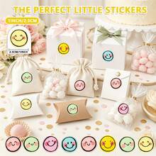 500pcs/Roll Colorful Smiling Face Labels, Cute Smiling Face Labels, Holiday Teacher Reward Decorative Stickers, Motivational Stickers, Happy Smiling Face Handmade Seal Stickers, Gift Self-Adhesive Sealing Stickers, PVC Waterproof Stickers - Multicolor - View 3