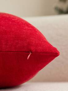1 buah Sarung Bantal Chenille Bordir Pohon Natal, Merah/Beige, Sarung Bantal Dekoratif untuk Liburan, Desain Resleting Tersembunyi, Dapat Dilepas dan Dicuci, Cocok untuk Sofa, Ruang Tamu, Dekorasi Rumah Natal, Isian Bantal Tidak Termasuk - Merah - View 10
