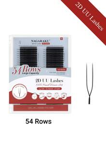 NAGARAKU 54-Row U-Shaped YY 2D UU Handmade Woven Premium Soft Lightweight Natural-Look False Eyelashes, Eyelash Extension Supplies, Makeup Mesh Cross-Style Faux Lashes - View 1