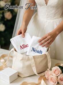 Personalized Embroidered Face Towel, Personalized Embroidered Face Cloth With Multi-Color Embroidered Name, Suitable For Pajama Party, Bathroom, SPA, Bridesmaid Gift, Wedding Gift, Love Gift, Party Favor, Hotel Customization, Soft And Absorbent Face Towel For Friends - Multicolor - View 8