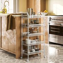 Five-Steel Mesh Basket Storage Trolley, With Wheels - White - T0001-01-8552 - View 4