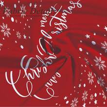 1pc Christmas Minimalist Red Snowflake Merry Christmas Pattern Tablecloth, Stain-Resistant Dining Table Decor Cloth, Suitable For Kitchen, Dining Table, Coffee Table, TV Cabinet, Entryway, Party Holiday Decoration, Home Decor, Christmas Gathering - Multicolor - View 3