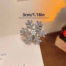 5pcs Rhinestone Snowflake Hair Clips Set, Suitable For Wedding Bride, Princess Ponytail, Holiday Hair Clips, Durable Hair Clips, Hair Clips Set, Holiday Hair Clips - Multicolor - View 5