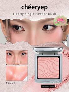 chéeryep Liberty Single Powder Blush C705, Refillable Magnetic System, Soft Matte & Shimmer Finishes, Smooth Blendable, Long-Lasting Not Fade, Lightweight, For Daily Use, GIFT - C705 - View 1
