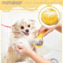 Upgraded Pet Bathing & Grooming Brush With Soap Dispenser – 2-In-1 Shampoo Dispenser And Massage Brush With Soft Silicone Bristles; Suitable For Dogs And Cats Of All Coat Types (Green Brush) - Multicolor - View 5