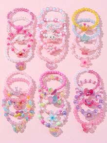 24‑Piece Kids Acrylic Colorful Beaded Bracelets Gift Box, Random Colors, Children Party Favors, Festival Wear, Birthday Gift For Kids - Multicolor - View 9
