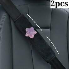 2pcs Leopard Print Star Car Seat Belt Covers, Shoulder Pads For Driver And Passenger Universal Vehicle Seat Belt Anti-Chafe Pads, Women's Car Interior Accessories - A - View 10