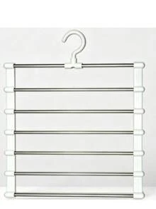 7-Bar Multi-Function Pants Rack, Available In Black And White. 7 Independent Hanging Bars Can Simultaneously Store Multiple Pants, Scarves, Shawls, Leggings, Fully Utilizing Vertical Closet Space, Eliminating Clothing Piles And Wrinkles, Significantly Saving Closet Storage Space. Fits Most Closet Hanging Rods, Convenient And Quick Access To Clothing. Smooth Edge Protection Treatment, Resistant To Snagging And Scratching Fabrics, Stable Load-Bearing And Deformation-Resistant. - Multicolor - View 4