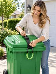 Outdoor Raccoon Trash Can Lock Strap, Double Claw Hook, 28-96 Gallon Adjustable Rust-Proof Coated Trash Can Elastic Rope Strap, Hook-Style, Heavy Duty Secure Lid Straps For Garbage Can, Yard, Garden, Camping, RV, BBQ, Patio, Farm, Campsite - Multicolor - View 4