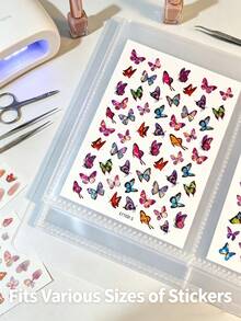 1 cuốn sổ lưu trữ sticker nail art trong suốt, 20 trang, 80 ngăn, hai mặt, ngăn đôi, hộp đựng phụ kiện nail art, phù hợp cho làm nail DIY tại nhà và tiệm nail chuyên nghiệp - Trong sáng - Xem 6