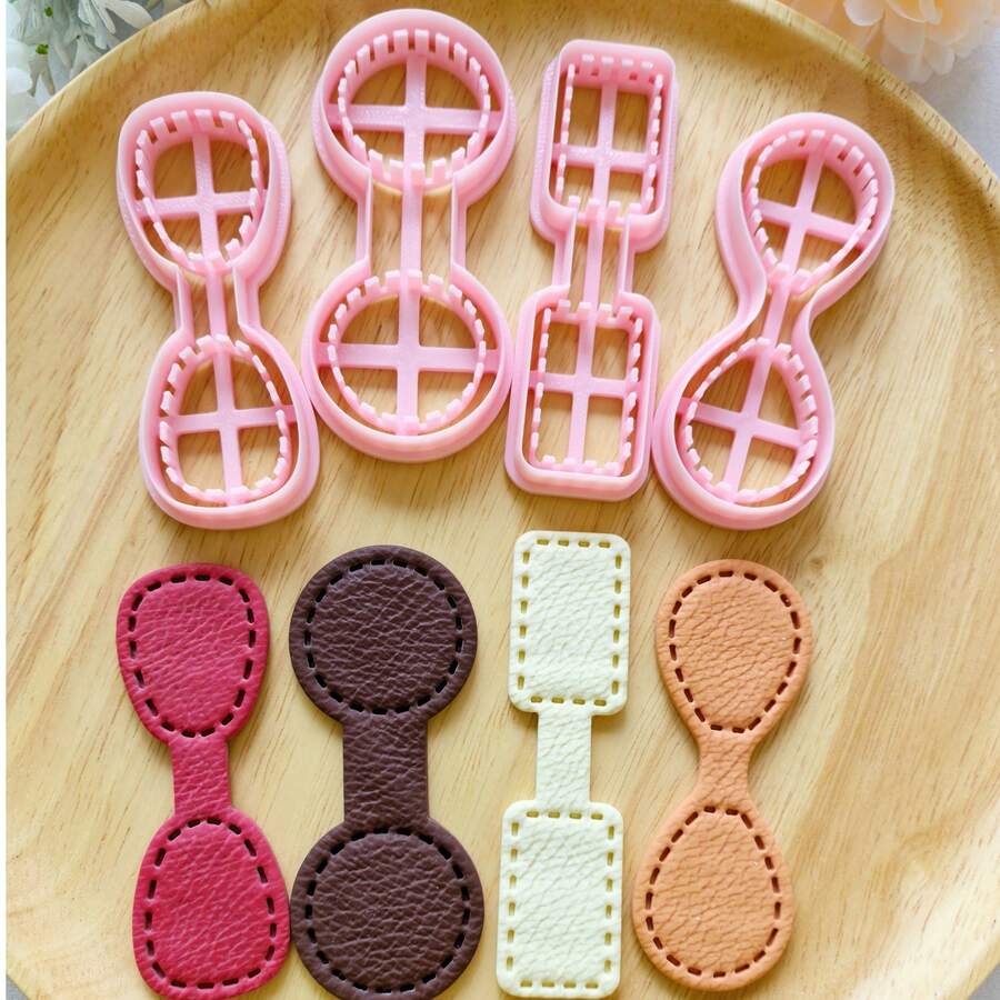 Minimalist Versatile Keychain Polymer Clay Cutting Mold, Geometric Shape Clay Cutting Mold, DIY Handmade Earring Pendant Brooch Making Tool, Compatible With Polymer Clay, 3D Printed Process, Clean Cut, Handmade Jewelry Floral DIY Craft Accessories, 3D Printed Process, Clean Cut, Handmade Jewelry Floral DIY Craft Accessories - Geometric - View 1