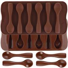 3pcs Spoon-Shaped 6-Cavity Chocolate Candy Gummy Mold, Chocolate Frozen Jelly Silicone Mold, Homemade Cupcake Candy Baking Mold, Baking Tools - Multicolor - View 11