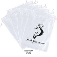 AliLeader 5PCS Satin Hair Bags For Bundles Satin Bags With Drawstring Satin Wig Bags For Packaging Hair Extensions, Bundles, Wigs Hair Storage Carrying Bags For Hair Tools Home Travel - 5pcs - View 9