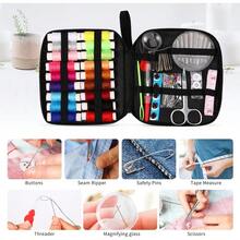 Kit de costura, kit de aguja e hilo con suministros y accesorios de costura para adultos, principiantes, hogar, viajes, emergencias que incluye tijeras, cinta métrica, enhebrador de agujas y talla grande - traje - Ver 5