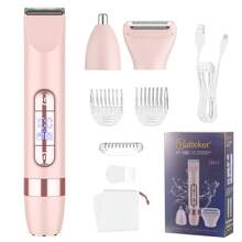 Hatteker 1pc Women's 4-In-1 Electric Shaver, Multifunctional Intimate Area/Armpit/Leg Hair Trimmer With Display, Waterproof Full Body Hair Removal Kit - View 12