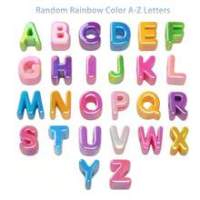 A-Z Large Hole Thick Bubble Letter Beads, Shell Color Large Letter Beads, 6mm Horizontal Hole, Lightweight Premium Acrylic, Suitable For Paracord Keychains, Bag Charms (Random Rainbow Color) - Multicolor - View 11