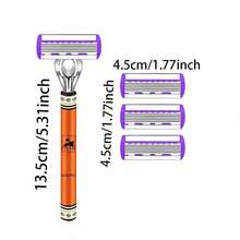 Men's Manual Shaving Set - Ultra Sharp 6-Blade, Replaceable Razor Head, Ergonomic Handle Design, Precise And Smooth Shaving Essential, Reusable Replacement Blades, Free Blade Storage Box, Perfect Gift For Father's Day And Birthday (Gift Box Not Included) - Multicolor - View 11