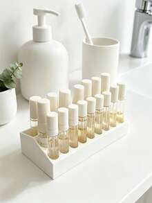 Multi-Slot Slanted Design Perfume Sample Rack, Perfume Sample Bottle Storage, Desktop Mini Bottle Display Storage Rack, Portable Travel Perfume Spray Bottle Storage, Suitable For Vanity Tabletop, Birthday Gift, Housewarming Gift, Halloween Gift - Multicolor - View 2