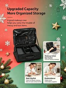 2Pcs Professional Waterproof Makeup Bags, Portable Handheld Lightweight Durable Stylish, Ideal For Travel & Home, Halloween Christmas Gift, Random Style - Multicolor - View 12
