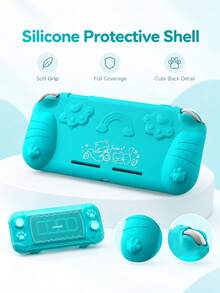 Multi-Function Protective Case Set Compatible With Switch Lite: Includes A Transparent Hard Shell And Soft Skin-Friendly Silicone Protective Cover, Ideal Accessory Gift For Friends, Perfect For Halloween Or Christmas - View 5