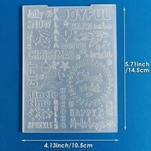 Christmas Embossing Plates, Snowflake, Christmas Tree, Decorative Ball, Thanksgiving Text, Floral Pattern Embossing Templates, For Greeting Card Making, Scrapbooking, DIY Paper Craft - Christmas-1 - View 21