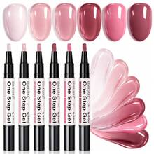 LIMEGIRL 6 Colors One Step Gel Nail Polish Set, 3-In-1 Base Color & Top Coat, Soak Off Gel Polish Kit For DIY Nail Art, Manicure At Home - Multicolor - View 16