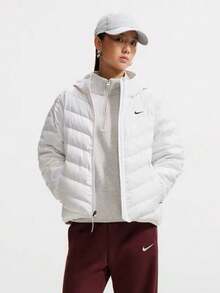 Áo phao Nike dài tay ấm áp thoải mái cho nữ màu trắng - trắng - Xem 1
