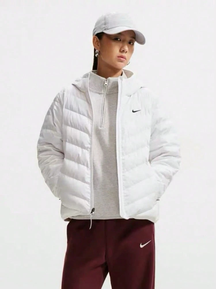 Áo phao Nike dài tay ấm áp thoải mái cho nữ màu trắng - trắng - Xem 1