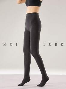 MOIRÉALLURE 1雙純棉基本款不透明連褲襪，適合日常穿著 - 深灰色 - 查看 3