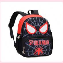 Disney Back To School Marvel Avengers Spider-Man Spider Web Pattern Backpack, Women's Fashion Functional School Bag, Men's Backpack, Navy Blue, Royal Blue, Black 3 Colors Optional, Waterproof Wear-Resistant Oxford Cloth, Full Print Spider Web Pattern Big Eye Design, Spine Protection Breathable Pressure Relief Shoulder Straps, Dual Zipper Large Capacity Main Compartment, Front Storage Pocket, Mesh Water Bottle Side Pocket, Layered Storage, Marvel Merchandise, Men's Versatile Lightweight School Backpack - Backpack - View 6
