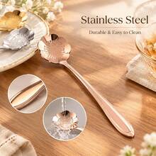 8pcs/Set Flower Coffee Spoon,Stainless Steel Teaspoon,Cute Tea Spoon,Flower Shaped Spoon,Coffee Stirring Spoon,Dessert Spoon,Ice Cream Spoon,Table Decor Spoon,Kitchen Small Gift,Gold Coffee Spoon - View 10