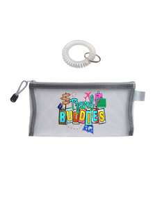 Travel Buddies Themed Mesh Document Storage Bag/Passport Storage, With Multiple Aircraft Routes And Travel Elements Printed With English Letters - Multicolor - View 14