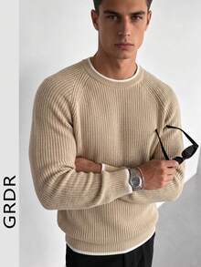 Men's Casual Autumn/Winter Crew Neck Long Sleeve Sweater | Daily Wear | Casual Commute - Apricot - View 7