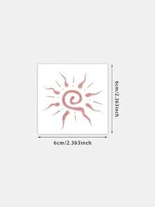 1pc Temporary Tattoo, Red Dotwork Spiral Sun Pattern, Realistic Fake Tattoo Design, For Daily, Bachelorette Party Favors, Music Festival, Game, Graduation Gift, Lasts 3-5 Days - Red - View 6