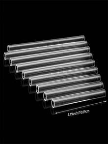 10/20支 4英吋硼矽酸鹽玻璃管，外徑10mm，壁厚1.5mm，耐酸，適用於實驗室、手工DIY項目、切割、液壓、氣壓及水管工程玻璃吹製DIY - 20件 - 查看 2