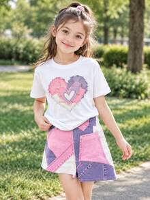 Tween Girls T-Shirt Co-Ords - Black - View 2