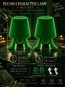 Adorable Character Night Light USB Rechargeable Touch Table Lamp 3 Color Modes Portable Bedside Lamp For Bedroom Desk Living Room Decor - Multi-color light - View 12