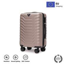 W WINGS Travel Luggage Set 4 Pcs | Vanity Case, Cabin, Medium And Large Suitcases With Spinner Wheels And Telescopic Handle - Beige - View 13