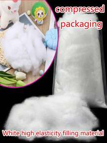 1pc 400g Compressed High-Quality High-Elasticity White Polyester Fiber Filling Cotton, Soft And Fluffy, High-Elasticity Pillow Core Filling Material, Suitable For DIY Dolls And Handmade Pillows, Warm Filling, Christmas Decoration - Multicolor - View 1