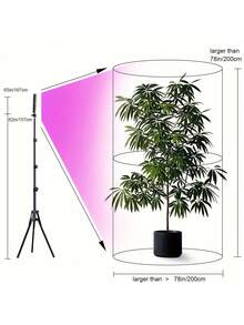 Grow Light For Indoor Plants - Full Spectrum Standing LED Plant Grow Lights With Auto Timer & Adjustable Height Tripod Stand, USB-Powered Floor Grow Lamp For Tall Large Indoor Plants Growing, 3 Light Modes, 10 Dimmable Levels - Black - View 8