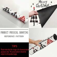 1pc Christmas Series Red & Black Plaid Cartoon Christmas Tree Pattern Printed Coffee Bar Mat, Drainage Mat, Coffee Machine Soft Bottom Diatomaceous Earth Drainage Mat, Soft Rubber Drainage Mat, Super Absorbent Wear-Resistant Dish Drying Mat, For Countertop Restaurant Kitchen Table Mat, Patio Dining Table Decor, Home Kitchen Supplies, Countertop Decorative Mat - Multicolor - View 9