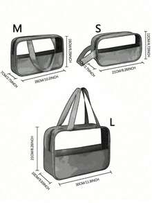 Double Handle Large Capacity Transparent Makeup Bag, Suitable For Cosmetics And Toiletries, Beach Bag, Back To School Summer Travel Essential - Black - View 7