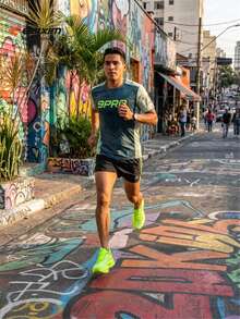 EDIXIM Sepatu Lari Pria Model Baru Musim Semi/Gugur 2026, Sepatu Lari Jalan Raya Berbahan Jala Bernapas, Sol Lembut Peredam Guncangan - Hijau fluoresensi - View 9