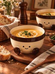 Bát gốm dễ thương có chân 3D, bát lớn 800ml đựng salad, súp, ramen, màu tráng men dưới, dùng được trong lò vi sóng và máy rửa bát - Nhiều màu - Xem 8
