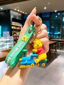 1pc Disney Winnie The Pooh Keychain Pendant Car Key Ring Bag Charm - Multicolor - View 9
